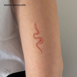 The Soma Snake [Red] by Jakenowicz Temporary Tattoo - Set of 3 – Tatteco